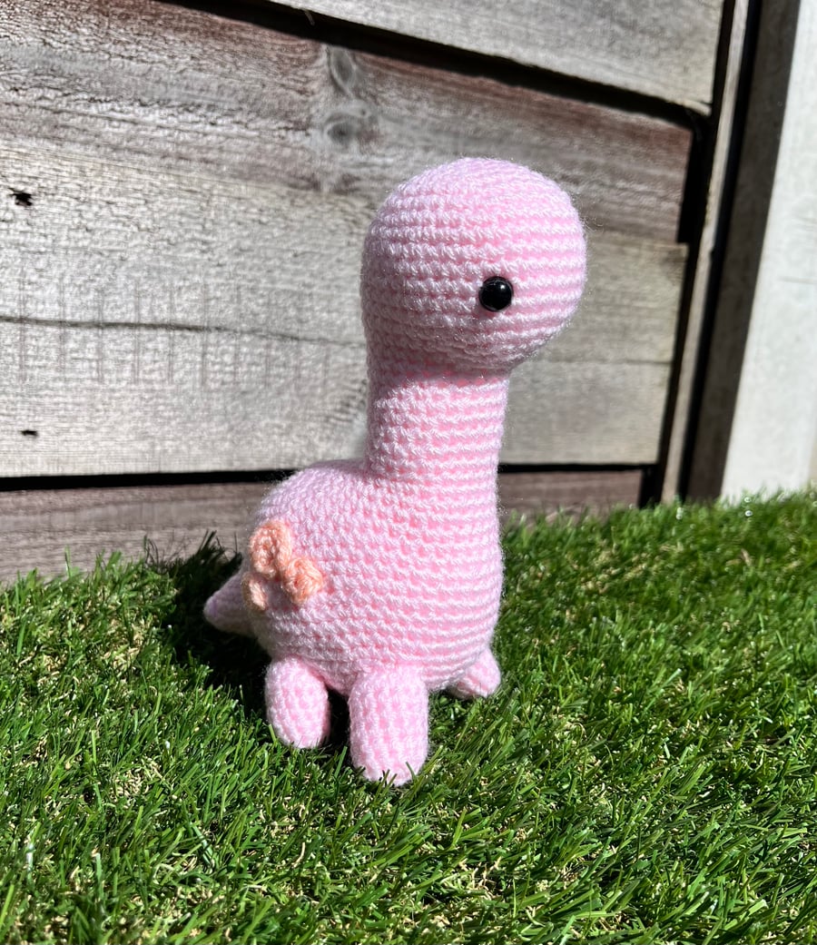 Crochet Soft Toy Dinosaur - Brachiosaurus - Baby Pink