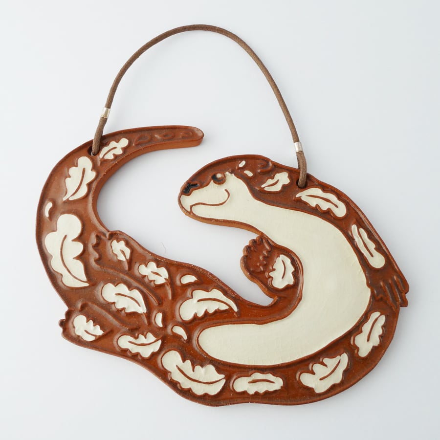 Otter ceramic wall plaque