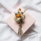 Dried Flower Mini Posy Orange Strawflower and Lavender