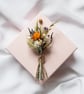 Dried Flower Mini Posy Orange Strawflower and Lavender