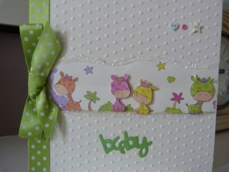 Cute Lime Green Baby Giraffe New Baby Card