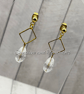 Gold Czech Crystal Teardrop Earrings – Handmade Geometric Jewellery. - Image 4