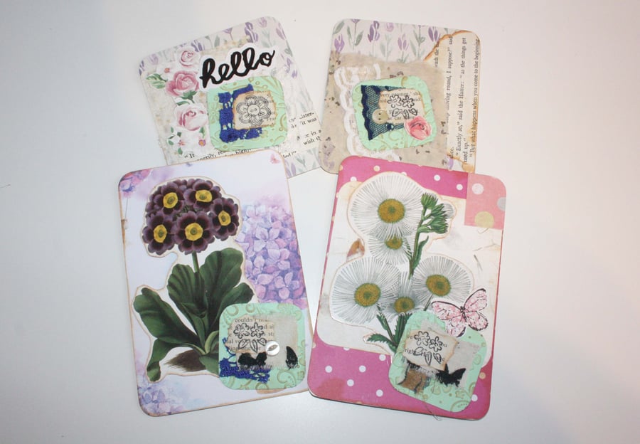 Floral Flower Journal Cards with Pockets