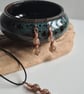 Handmade Natural Brown Banded Agate & Copper Pendant Necklace Gift Boxed - Image 4