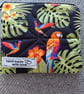 Tropical Quilted Coin Purse with Parrot design