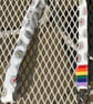 Heart 100% Cotton Lanyard, with metal lobster clip and rainbow ribbon - Image 2