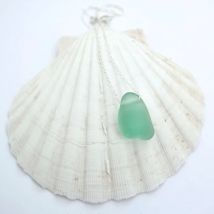 Welsh Sea Glass and Sterling Silver Necklace