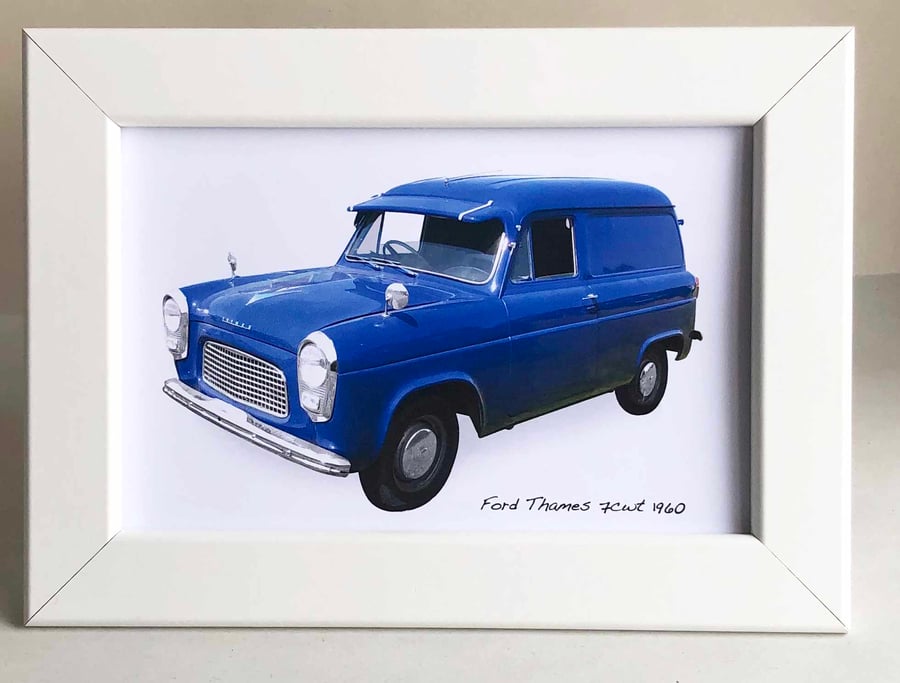 Ford Thames 7cwt 1960 Van - 4x6" Photograph in a Black or White frame