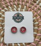 Isle of Man Flag Stud Earrings - Handmade Jewellery - 1cm diameter
