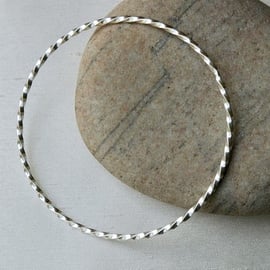 Twisted Sterling Silver Stacking Bangle