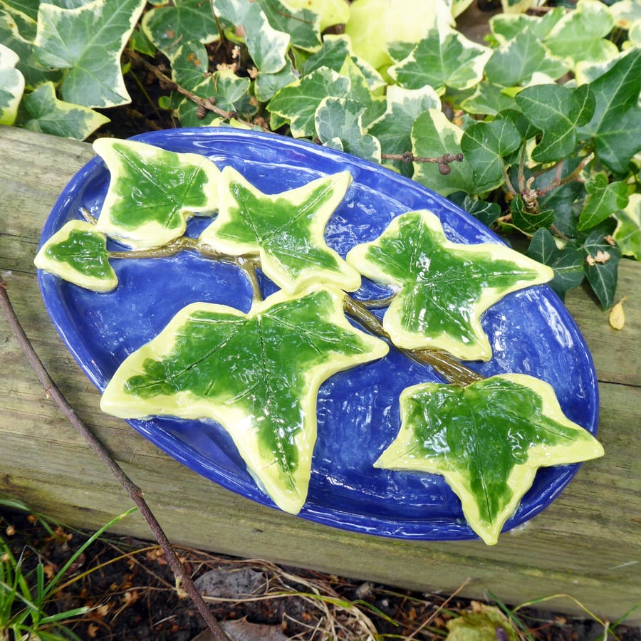 Ivy Ornamental Ceramic Dish - Hand Sculpted