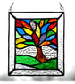 Rainbow Tree of Life Suncatcher Leaf Stained Glass Picture 017