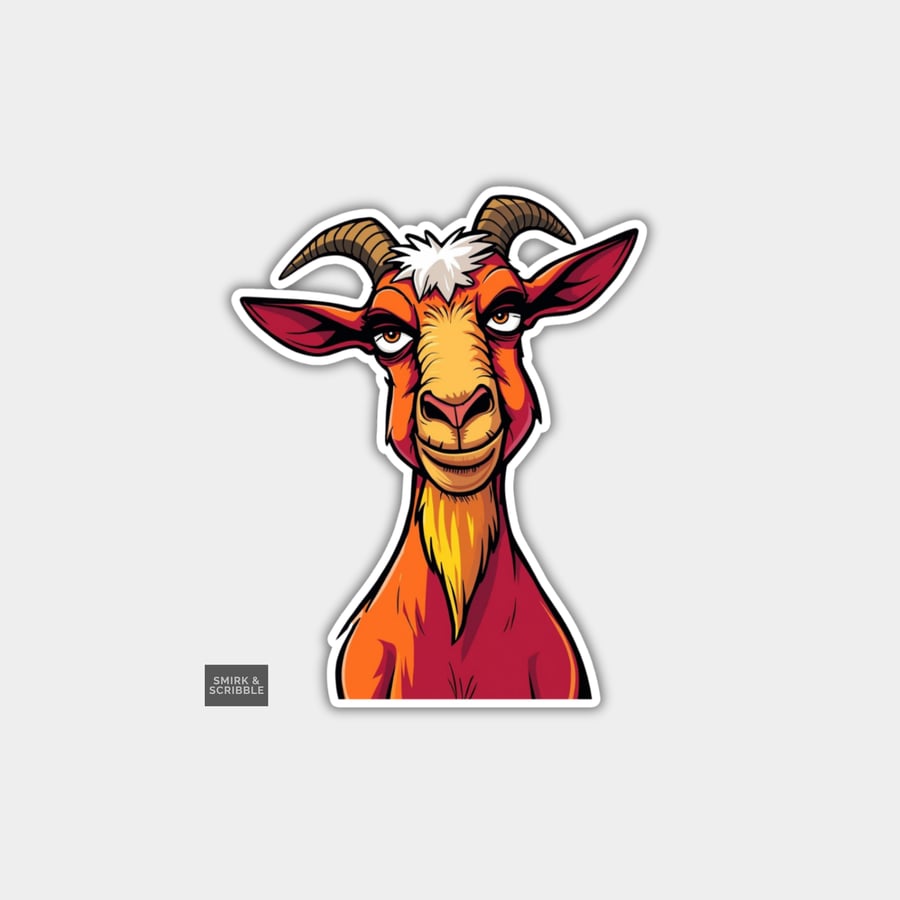 Funny Novelty Vinyl Sticker - Unimpressed Goat