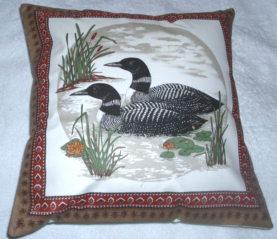 Loons on a lonesome lake cushion