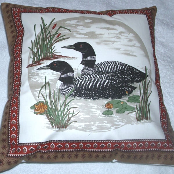 Loons on a lonesome lake cushion