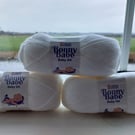 White x3 Robin Bonny Babe DK Knitting Wool Yarn 100g Balls