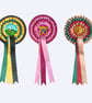 Birthday rosettes - 4 layers of ribbon -  for milestone and all other birthdays