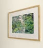  Framed Landscape Impressionist Watercolour Painting River Walk In Summer - Image 3