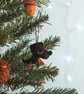 Miniature black Dachshund hanging ornament - Image 1