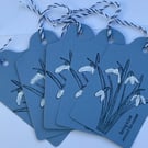 Set of 5 Spring is just around the corner Snowdrop gift tags