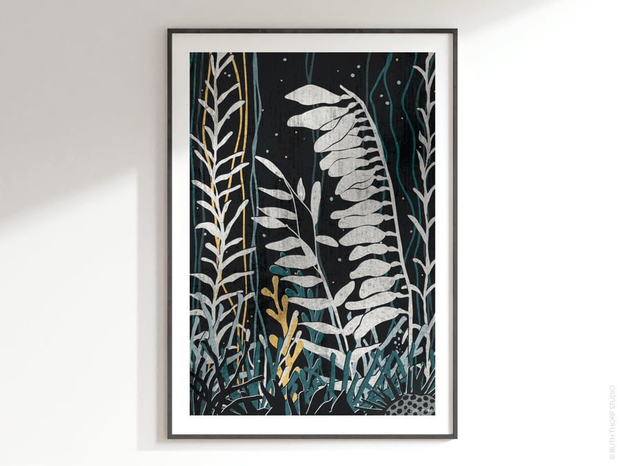 Water Garden Illustrated Art Print 