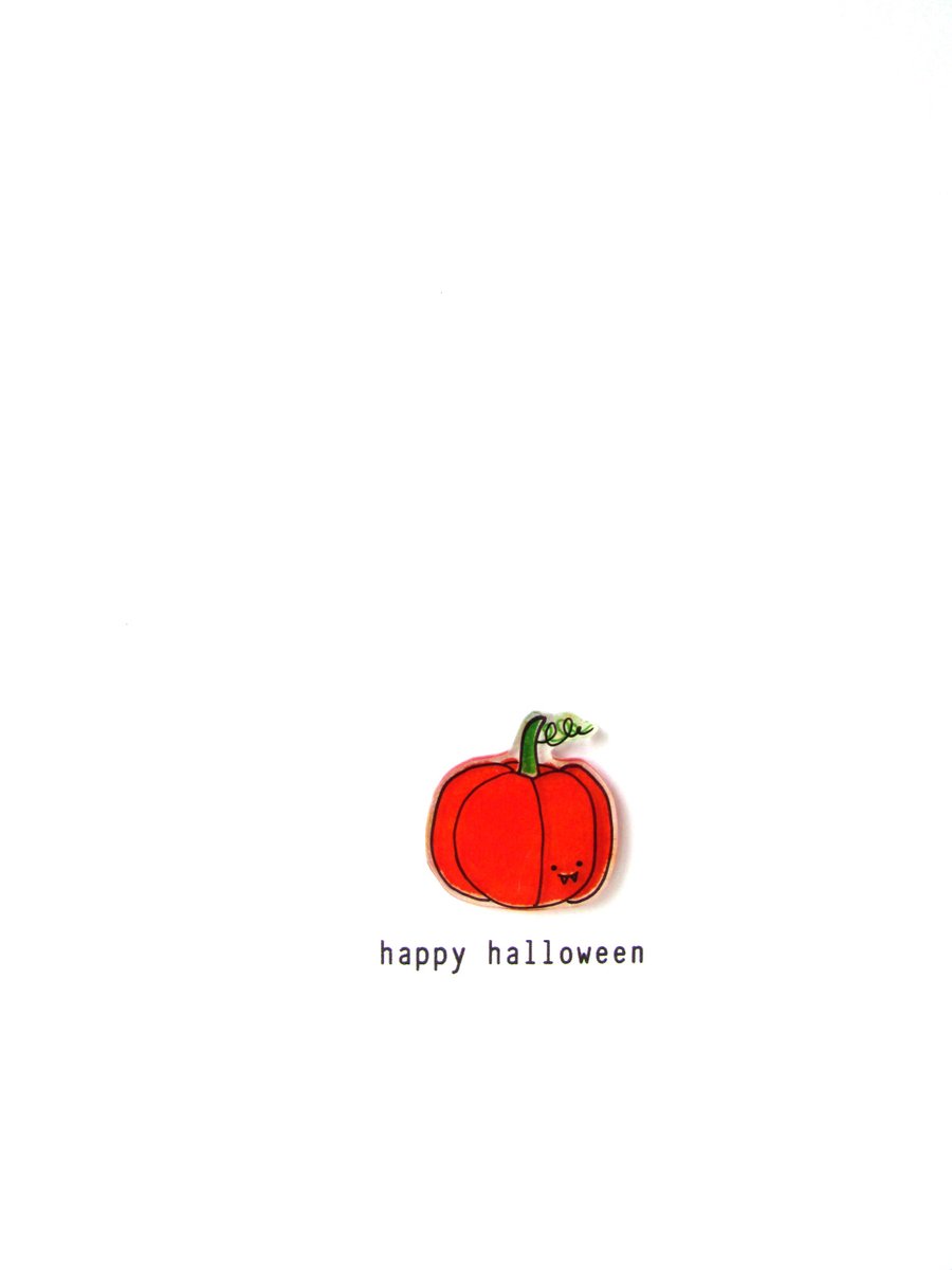 happy halloween - handmade pumpkin card