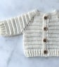 Rib Cardigan 100% Merino Wool Off White  - Image 2