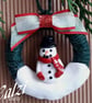 Set of 3 Snowman Christmas Decoration Teal or Red - Image 8