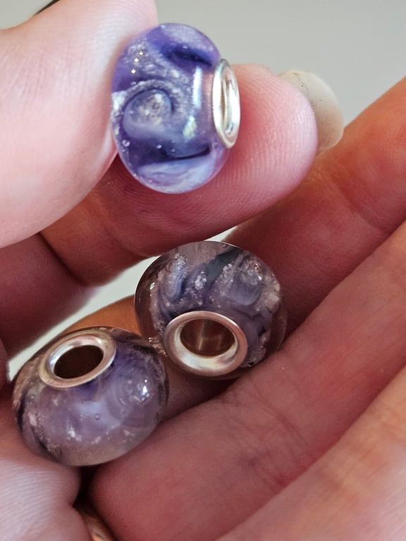 Ashes in glass charm bead 