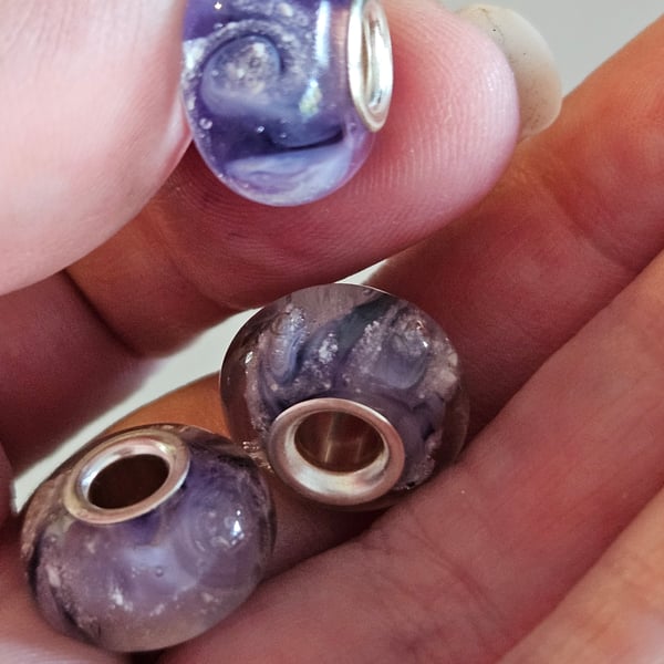 Ashes in glass charm bead 