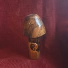 Hand-Carved Reclaimed Wood yin-yang Mushroom Sculpture (24 cm