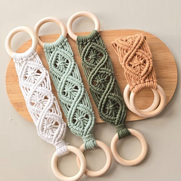Macrame Tea Towel Holder, Boho Kitchen accessories 