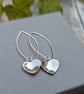 Sterling Silver Hammered Heart Long Earrings - JBJ1106 - Image 6