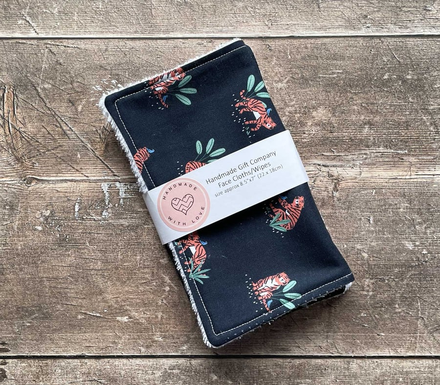 Handmade 2 Pk Face Wipes, Face Cloths, Face Flannels, Eco-Friendly Wipes-FCW09