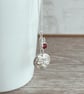 Sterling silver  botanical pendant with ruby charm on silver chain - Image 4