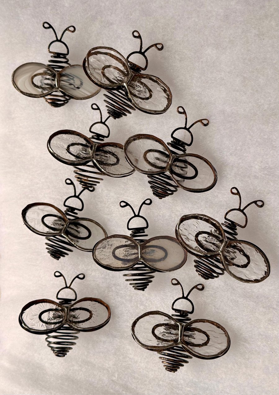 Bumble bees with stained glass wings