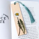 Pressed Flower Wooden Bookmark, Daisy