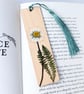 Pressed Flower Wooden Bookmark, Daisy