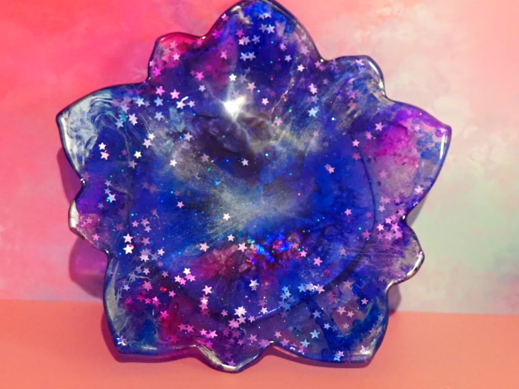Flower Shaped Tray in Purples, Blues and Pinks