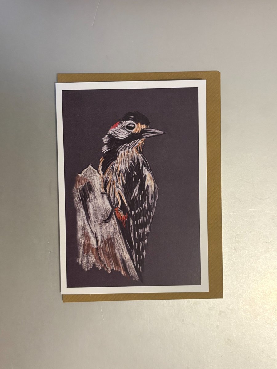 Great Spotted Woodpecker A5 Greeting Card