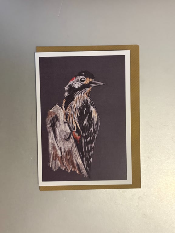 Great Spotted Woodpecker A5 Greeting Card