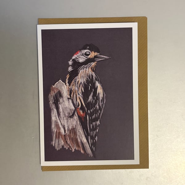 Great Spotted Woodpecker A5 Greeting Card