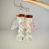 Christmas Earrings, Angels With Pink Wings, Stocking Filler, Secret Santa Gifts