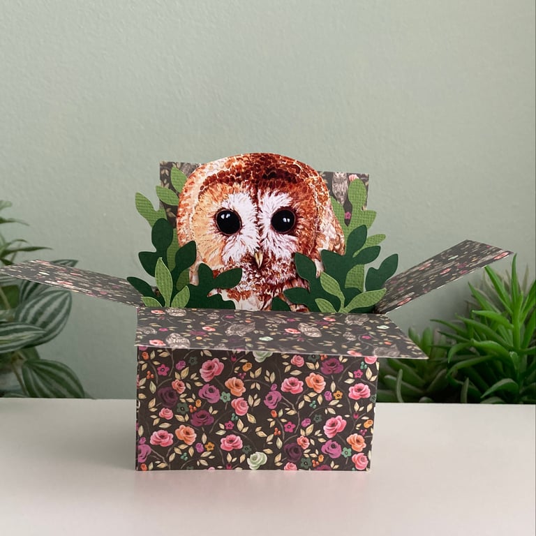 Tawny Owl Card. Personalised or birthday gift for owl lover.