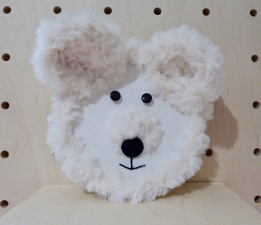 Polar bear embroidery hoop, polar bear art, textile art