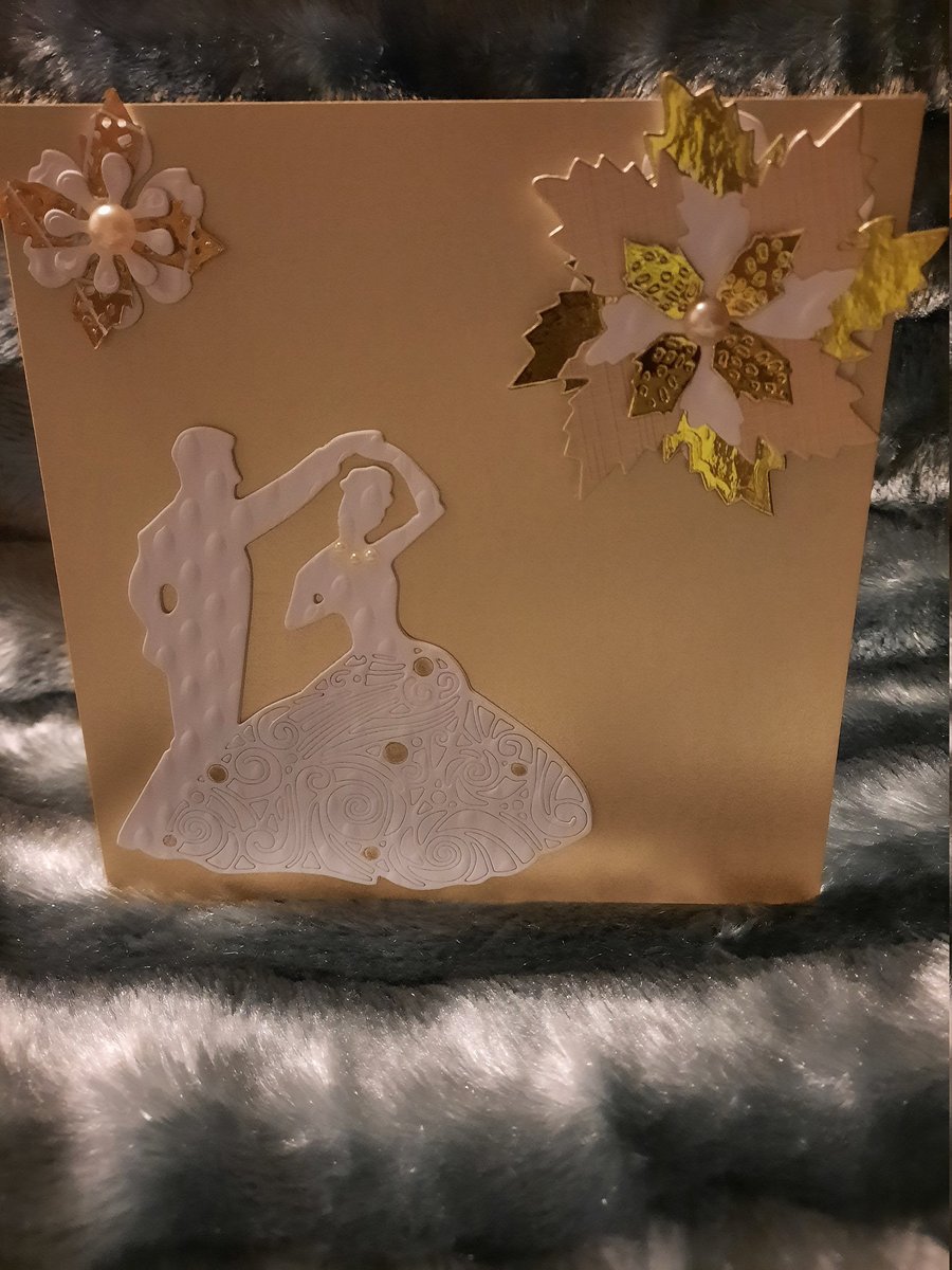 Stunning Gold and Ivory Wedding Card