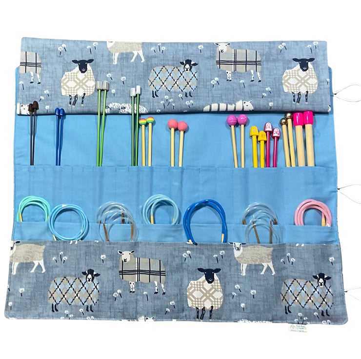 Straight and circular knitting needle case with - Folksy