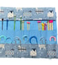 Straight and circular knitting needle case with blue sheep, knitting needle pouc - Image 1