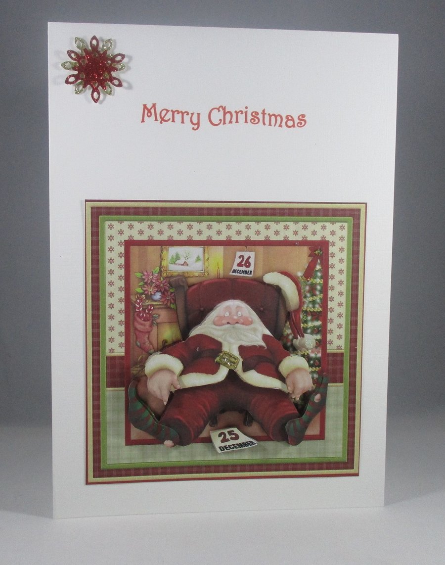 Decoupage,3D Santa Claus Christmas Card,Personalise