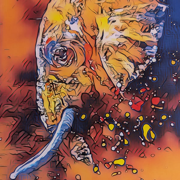 A4 Artwork Print (digital image elephant)